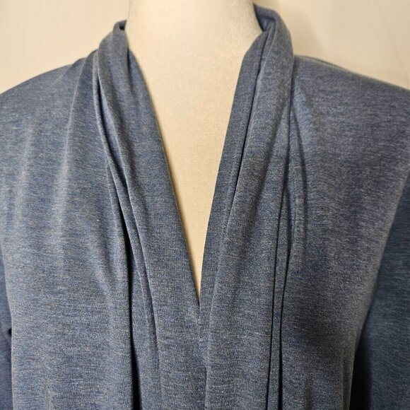 Zenergy By Chico's Blue Knit Cardigan Sweater Draped Size 2 large - Picture 2 of 8